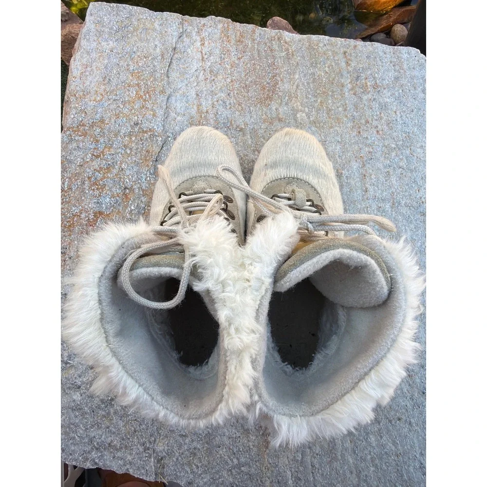 Tecnica Vintage Goat Fur bottoms Faux Fur uppers Boots Made in Italy 36 5
